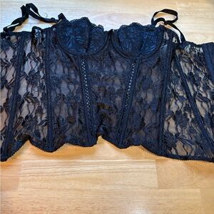 Elegant Black Lace Bustier